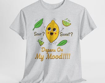 Camiseta con estampado de limón, camiseta con cita divertida, ropa informal, regalo unisex, camiseta sarcástica de limón, regalo único para amantes de la comida, atuendo divertido.