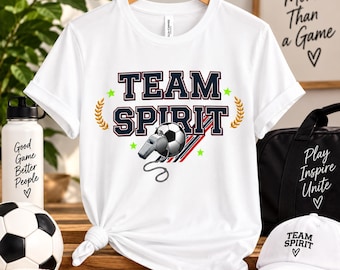 Team Spirit Soccer Shirt, Soccer Coach Gift, Game Day Tee, Soccer Mom Dad Shirt, Team Player Gift, Bella Canvas 3001 Unisex Tee.