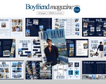 Boyfriend Birthday Magazine Template Editable Keepsake Gift for Men Birthday Magazine for Boyfriend  Personalized Anniversary Gift for Him