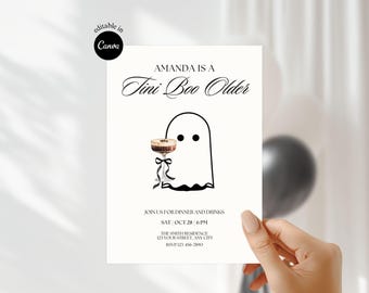 Bearbeitbare Einladung für eine etwas ältere Halloween-Geburtstagsfeier mit Gruselfaktor und Alkohol – DIY-Einladung für eine etwas ältere Halloween-Martini-Party