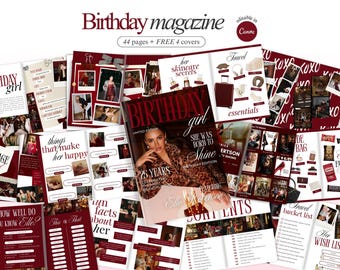 Editable Birthday Magazine Template Personalized Birthday Gift For Best Friend Custom Gift for Bestie Keepsake Aesthetic Magazine for Her