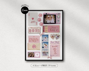 Editable Galentines Matchbook Template Personalized Gift for bestfriend Pink Matchbook gift for Friendsary Valentines Gift for girl friend