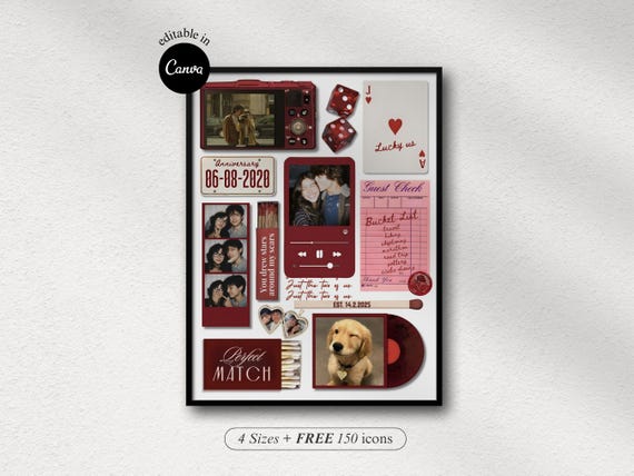 Red Matchbook Valentines Gift Editable Matchbook Template Custom Anniversary Gift DIY Matchbox Birthday Gift Personalized gift for couples