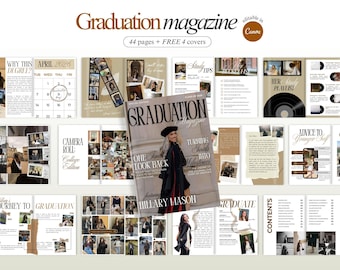 Customizable Graduation Magazine Template Graduation Gift Editable Senior Grad Magazine Gift for Bestfriend Personalized Graduation Booklet