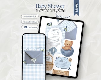 Editable Berry Sweet Baby Shower Website with RSVP Blue Berry Sweet Little Boy Baby Shower Invitation Blueberry Sweet Baby Shower Template