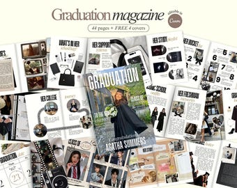 Personalized Graduation Booklet Editable Graduation Magazine Template she made it Graduation Announcement Gift for Her Graduation Keepsake