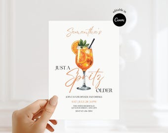 Invitación editable para fiesta de cóctel, "Vamos a rociar", invitación "Solo un rociado", fiesta para mayores de 30 años, invitación imprimible para 21 cumpleaños, fiesta de adultos