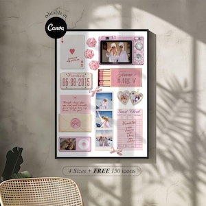 Personalized Gift for Bestie Editable Galentines Matchbox Template DIY Valentines Gift for girl friend Pink Matchbook gift for Bestfriend