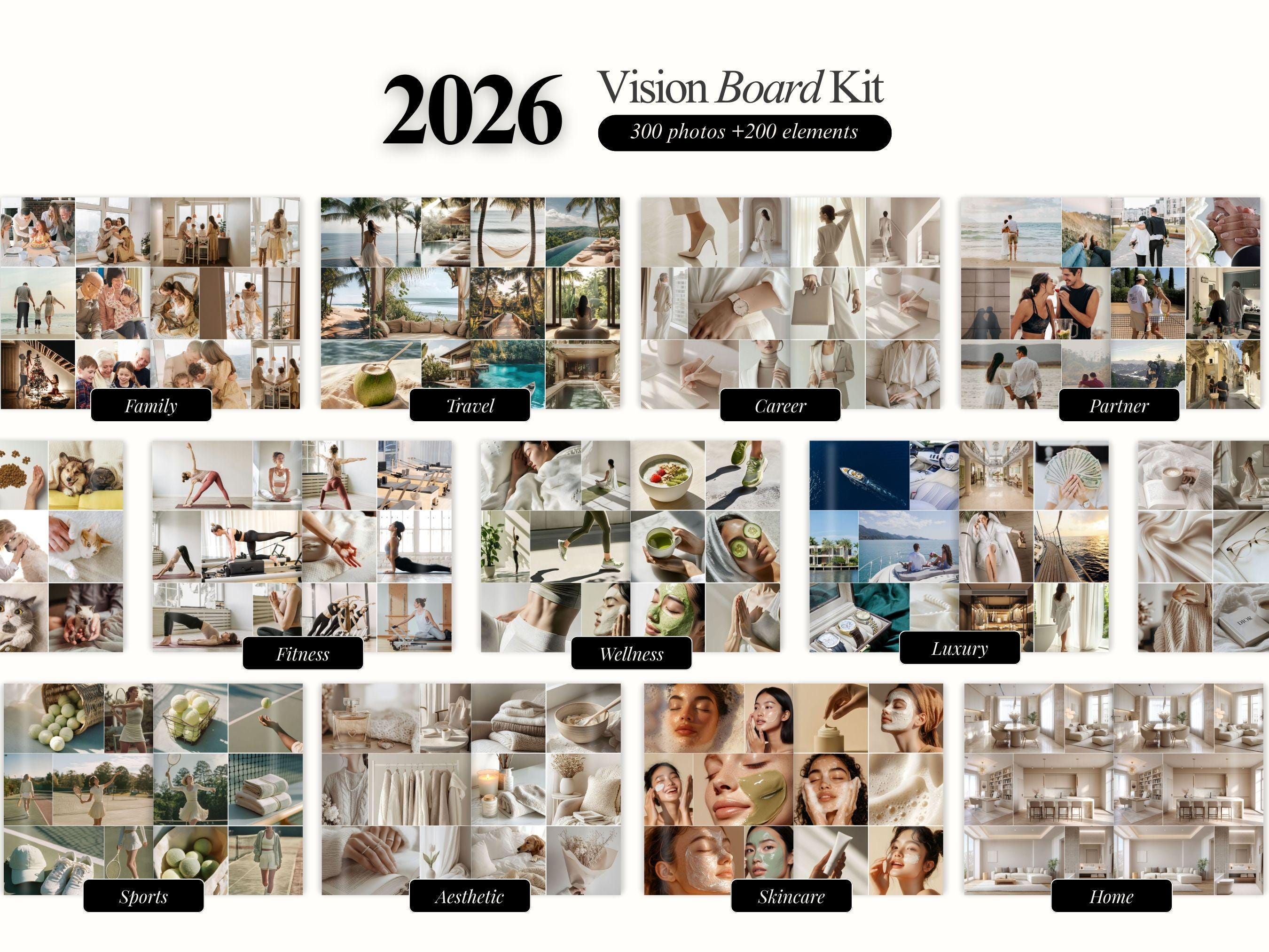 High Quality Vision Board Kit 2026 Law of Attraction Dream Board ...