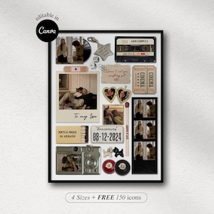 DIY Canva Matchbook Poster Template Matchbox Art Anniversary Gift for Boyfriend or Girlfriend Matchbook Wall Art Personalized Couple Gifts