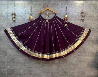 Heavy rayon cotton chaniya with 8-9m flare.
