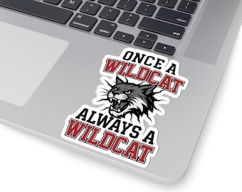 Mascota Wildcat, calcomanía Wildcat, espíritu escolar, escuela Wildcat, fútbol Wildcat, voleibol Wildcat, baloncesto Wildcat, calcomanía para laptop
