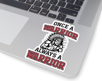 Mascota de los Warriors, calcomanía de Warrior, espíritu escolar, escuela de Warriors, fútbol americano de Warriors, voleibol de Warriors, baloncesto de Warriors, calcomanía para laptop