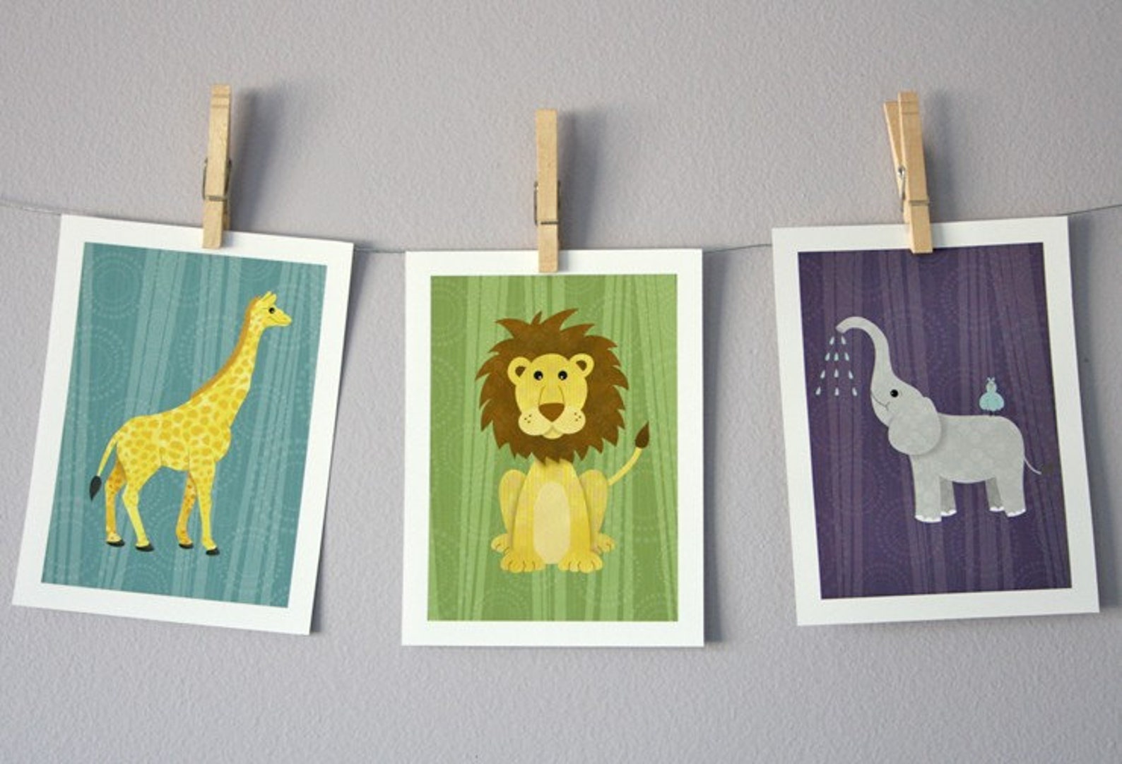 Jungle Safari Children Kids Nursery Room Wall Decor Retro Etsy