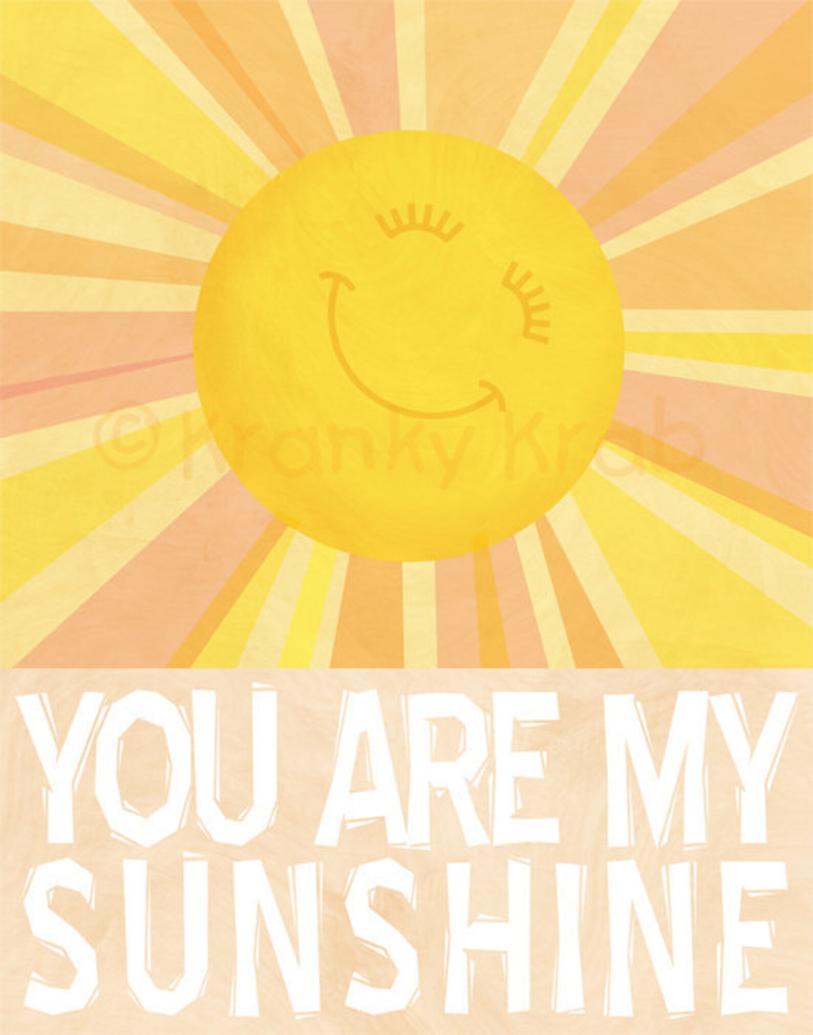 You Are My Sunshine Children's Decor Wall Art Print Etsy
