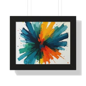 Vibrant Abstract Art Print, Framed Wall Decor for Home, Modern Living Room Artwork, Colorful Gift for Art Lovers, Splatter Brush [...]