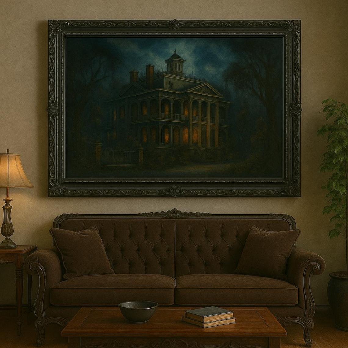 Disneyland's Haunted Mansion Oil Painting Gothic Disney Wall Art Etsy