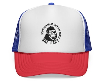 Bigfoot Rizz Trucker Cap, Funny Hat, Outdoor Adventure Gear, Unique Gifts for Him, Retro Style Cap
