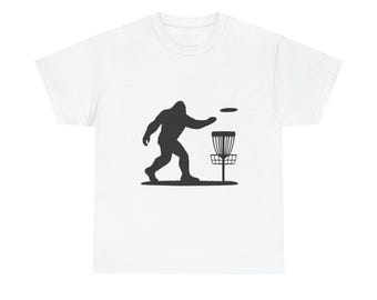 Sasquatch Disc Golf Tee, Unisex Heavy Cotton Shirt for Disc Golf Lovers, Outdoor Adventure Apparel, Perfect for Gifts and Gatherings