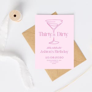 Thirty & Dirty (martini) birthday invite | editable 30th birthday invite | dirty thirty party template | instant downloads digital invites