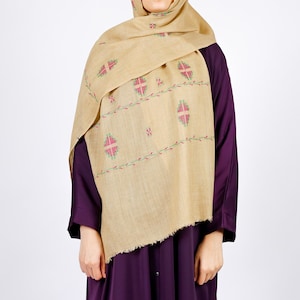 Cultural Winter Scarf - Handmade Fashion Shawl - Cross Stitch Wool Scarf -wool Shawl For Women - Designer Wool Scarf Woolen Wrap