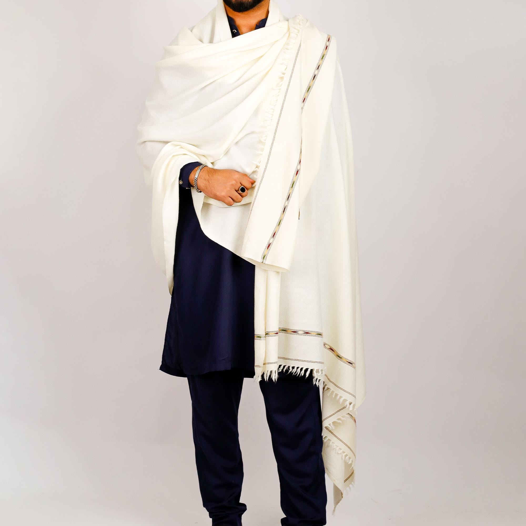 white shawl for gents