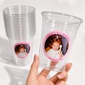 Custom Photo Sticker Cups 16oz Personalized Plastic Cups with Face Picture, Party Stickers, Birthday\/Graduation Favor, DIY Cup Decoration