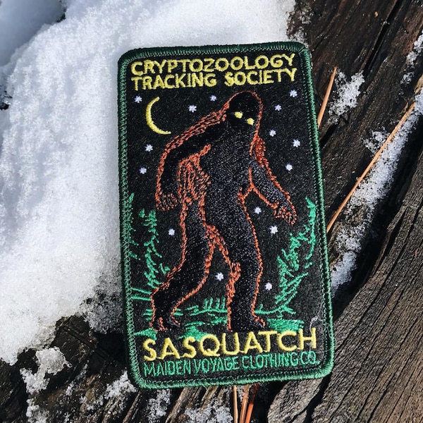 SASQUATCH Patch - Cryptozoology Tracking Society Bigfoot Cryptid Woodland Redwoods Merit Badge