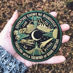 Lucky Travel Patch - World es Luckyest Travel Patch™ Glücksbringer Amulett Autos Deko Pech Rakete Space Cruise Travel Airport