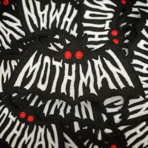 Mothman Symbol Glow in the Dark Patch Cryptozoology Tracking Society Moth Typography Type Lettering image 3