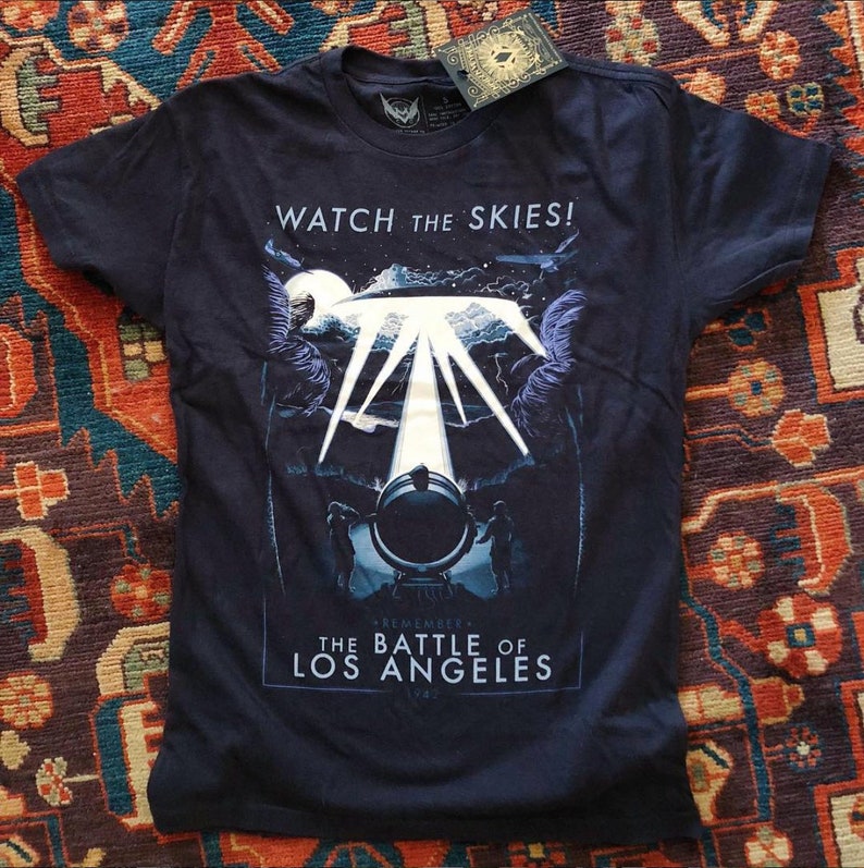 Battle of Los Angeles Unisex Graphic Tee TShirt WWII Unsolved Mysteries Southern California History Airplane Pilot image 1