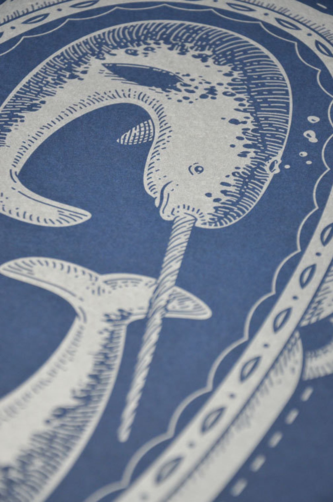 Gift Base Cuscino Lino 40x40 Cm - Narvali Unicorno Del Mare - Copricuscino Stampa Un Lato