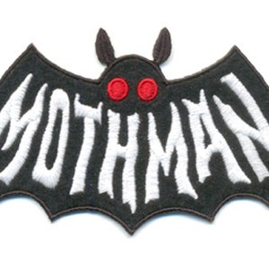 Mothman Symbol Glow in the Dark Patch Cryptozoology Tracking Society Moth Typography Type Lettering image 7