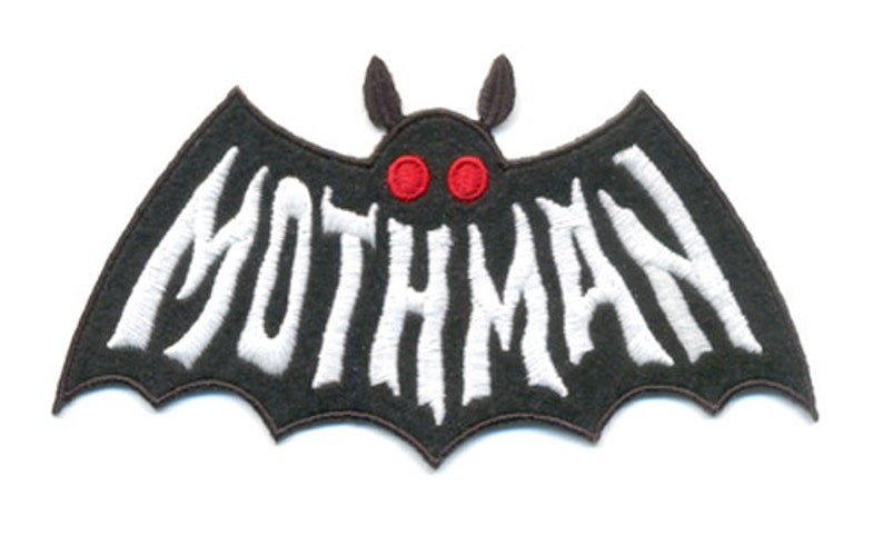 Mothman Symbol Glow in the Dark Patch Cryptozoology Tracking Society Moth Typography Type Lettering image 7