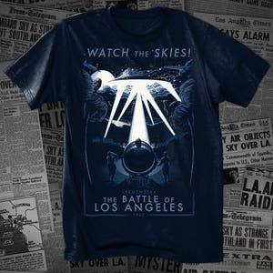 Battle of Los Angeles Unisex Graphic Tee TShirt WWII Unsolved Mysteries Southern California History Airplane Pilot image 2