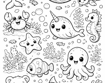 Zoo Animal Coloring Book for Kids, Printable Coloring Pages, Preschool Learning Activity, Cute Animal PDF