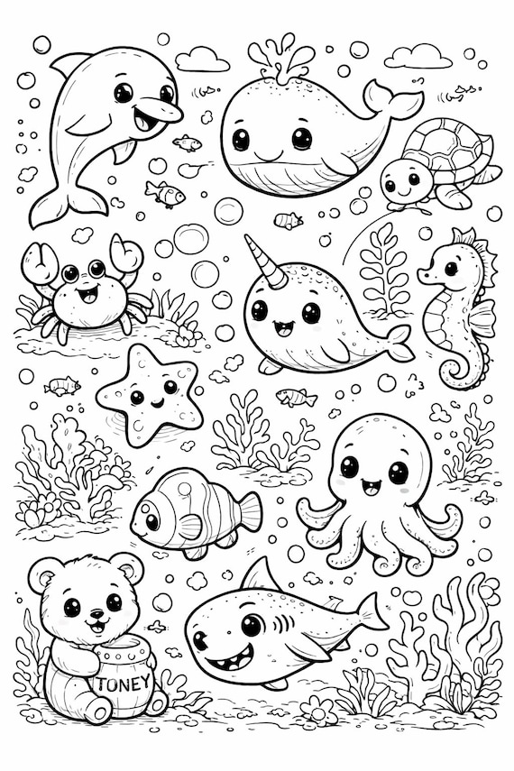 Zoo Animal Coloring Book for Kids, Printable Coloring Pages, Preschool Learning Activity, Cute Animal PDF