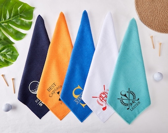 Personalized Golf Towel With Initials/Name,Embroidered Golf Towel,Luxury Golfing Accessory,Golf Lover Gifts,Retirement Gift For Golfer