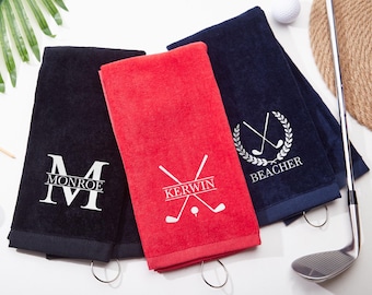 Custom Embroidered Golf Towel,Monogrammed Golf Clubs Towel,Personalized Golf Towel With Initials/Name,Golf Gifts for Men Dad,Groomsmen Gift
