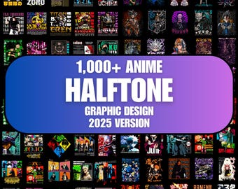 1,000+ Halftone Anime Graphic Designs Mega Bundle (PNG SVG)