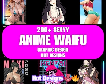 Anime Waifu Anime Graphic Designs Mega Bundle (PNG SVG)