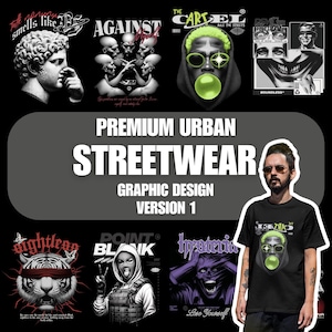 Streetwear Engel Grafikdesigns: T-Shirt Design Bündel (PNG Dateien)