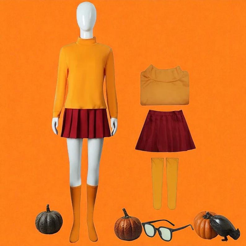 Velma Cosplay Costume | Scooby Doo Movie Character Outfit | Women Girls ...