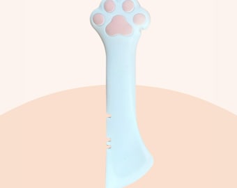 Paw-Shaped Cat Food Can Scraper & Lid Set: Silicone Scoop Spoon