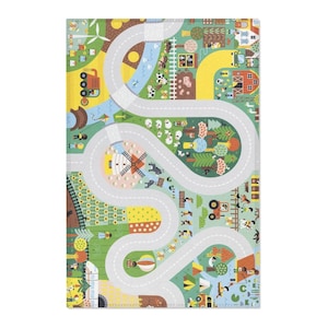 Tapis ludique pour enfants, tapis de voiture coloré pour salle de jeux, chambre de bébé, tapis de sol, décoration de chambre d'enfant, cadeau pour enfants