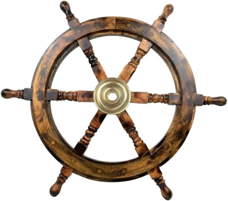 18" wooden Ship wheel |  antique wheel | wall hanging | Nautical decor Ship steering | Pirate ship | Wall decor | antique ship wheel