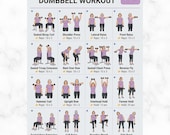 Senior Women Dumbbell Workout 60+ Printable PDF, 16 Strength Training Exercises, Elderly Home Fitness Routine, Senior Exercise Poster Chart