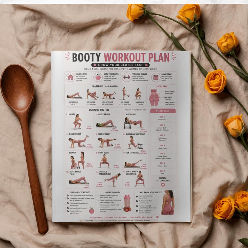 Workout With Roses Booty Workout Plan | Grow Your Glutes Fast | Home & Gym Glute Program ...