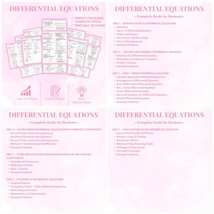 Differential Equations Notes Printable PDF l Complete Topics l Step-by-Step Study Guide + Example Problems