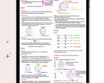 Handwritten Chemistry Study Guide: Periodic Table Trends (PDF Downloadable Notes)